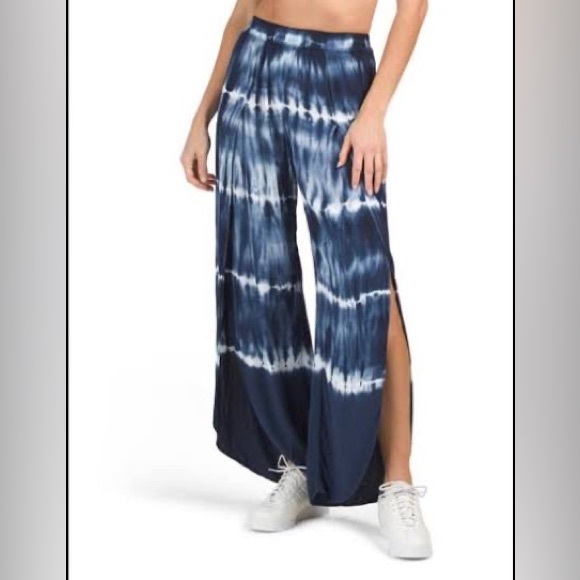 Young Fabulous & Broke Pants - YFB tie dye blue slit pants, size m, New 💙